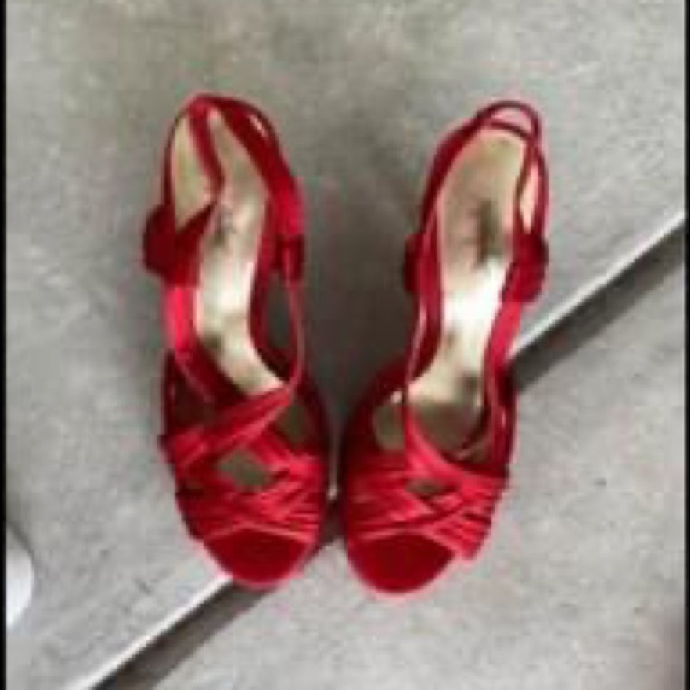 Red high heel shoes